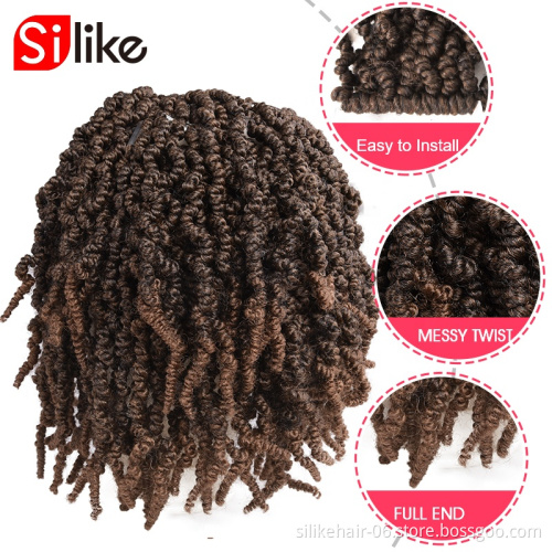 10inches Spring Twist Pre Stretched Ombre Crochet Braids Fluffy Passion Twist Braiding Hair Synthetic Hair Extensions
